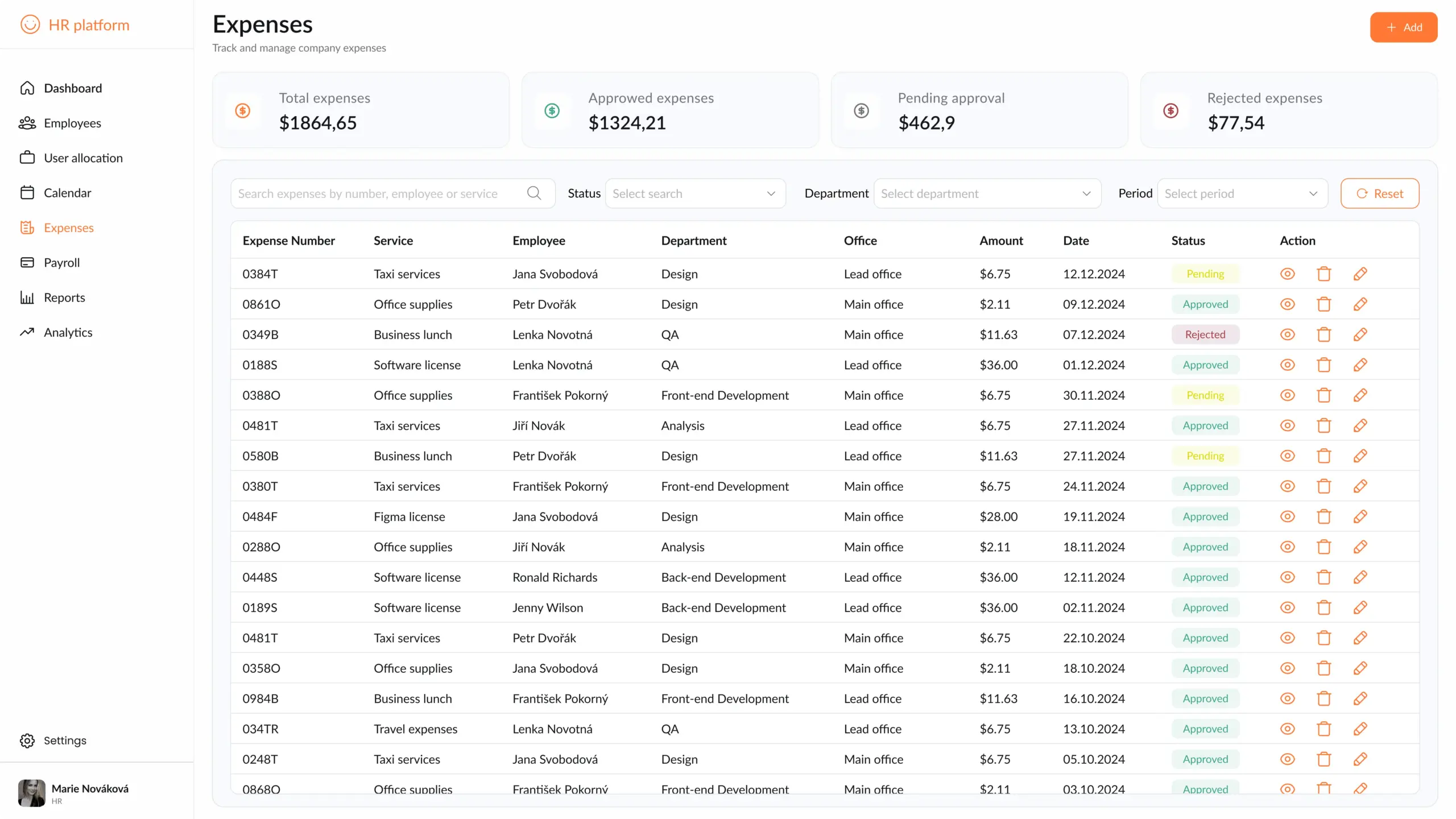 HR platform - Expenses
